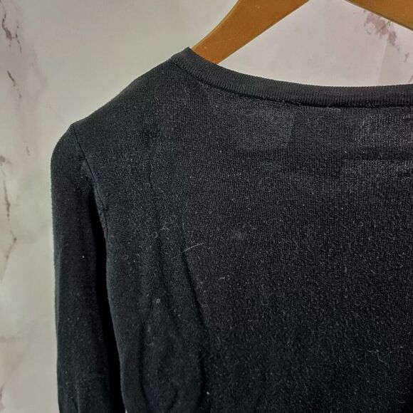 HT Cardigan Womens Small Black Sugar Skulls Dia Los Muertes Sweater Too Fast - Picture 6 of 11